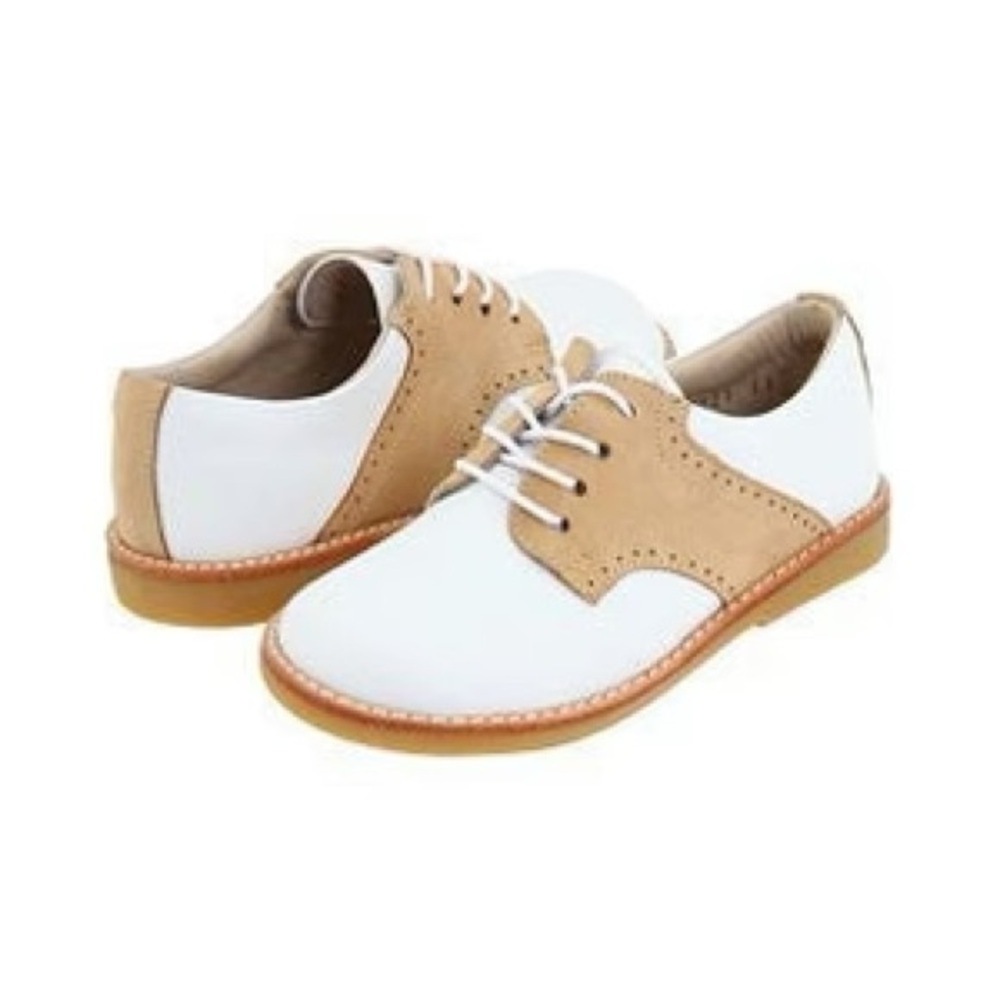 Elephantito Size 6 Saddle Toddler Formal Tan and White Lace-Up Shoes